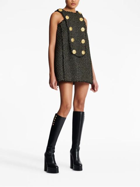 Balmain 10-Buttons Swing tweed dress - Black