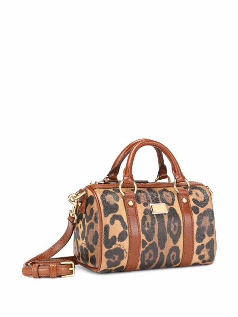 Dolce & Gabbana small Crespo leopard-print satchel bag - Brown - zdjęcie produktu nr 2