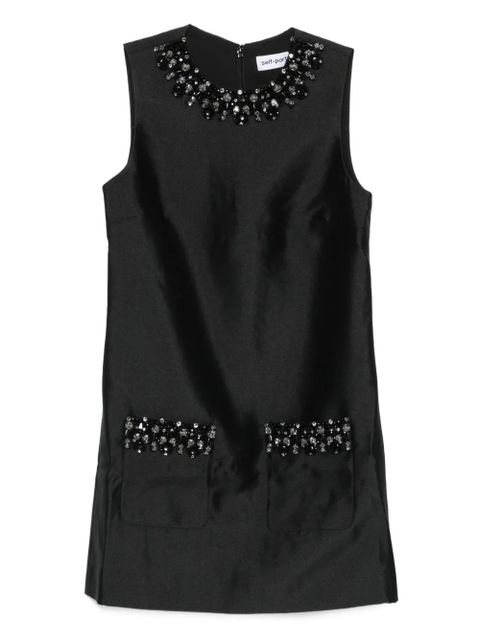 Self-Portrait embellished-pocket mini dress - Black - zdjęcie produktu nr 1