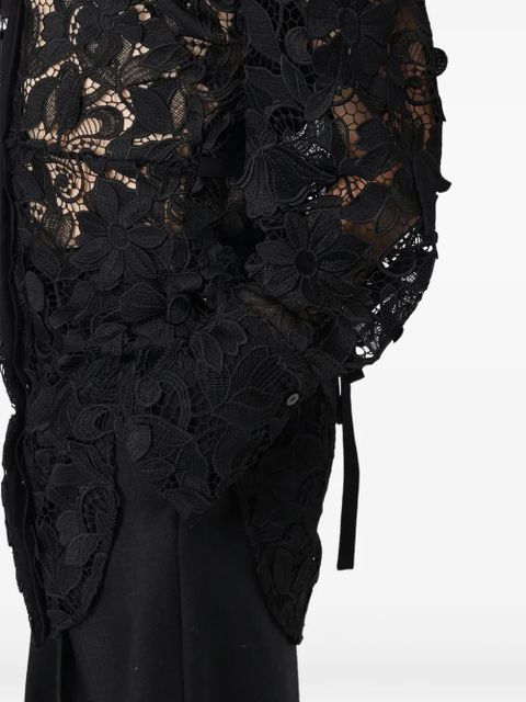 Blumarine macrame-lace shirt - Black