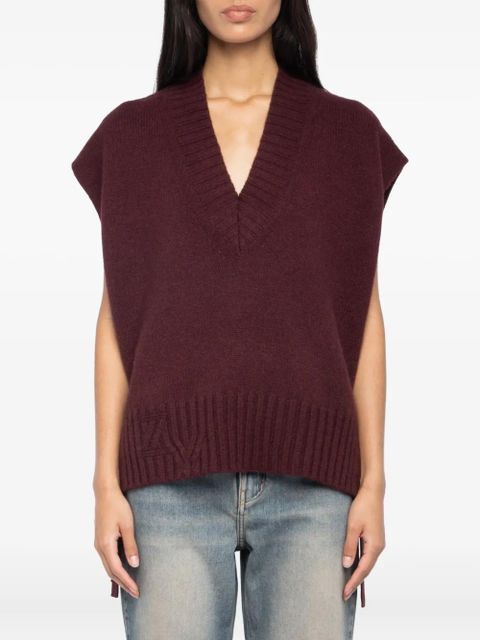 Zadig&Voltaire V-neck side-tie vest - Red