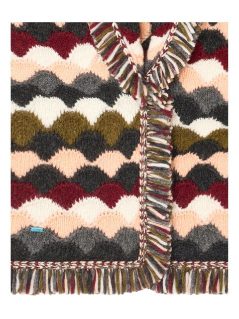 Alanui wave-pattern fringed cardigan - Green