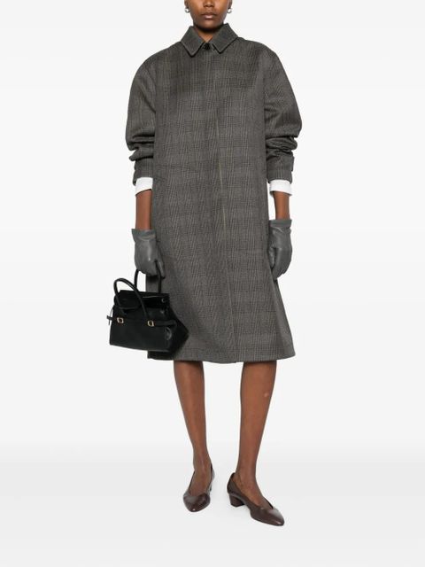 The Row wool-silk check coat - Black