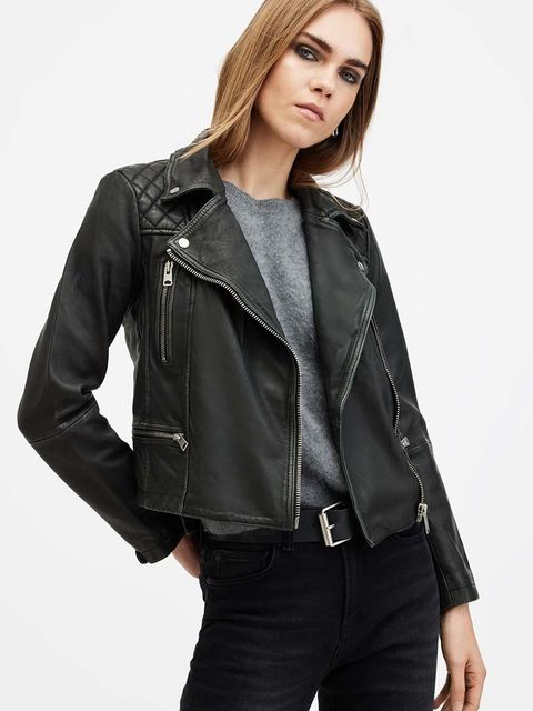 AllSaints kurtka skórzana CARGO BIKER damska kolor czarny przejściowa W085LB - zdjęcie produktu nr 1