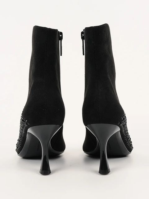 Karl Lagerfeld botki zamszowe SIENNA damskie kolor czarny na szpilce KL32743A