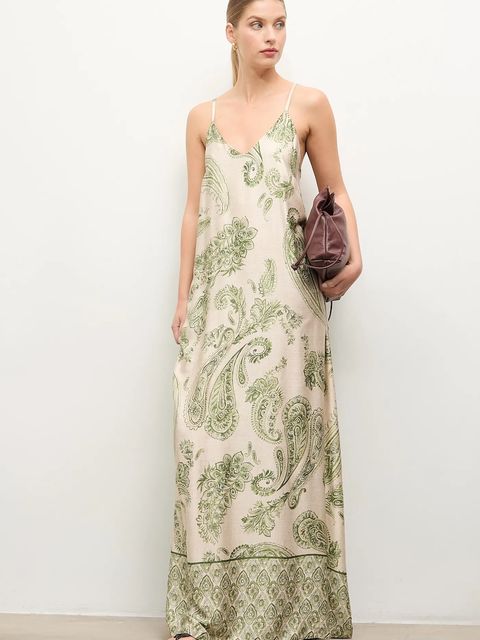 Answear.LAB sukienka kolor zielony maxi prosta - zdjęcie produktu nr 1