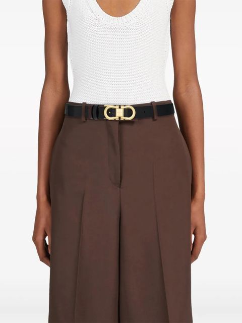 Ferragamo Gancini-buckle leather belt - Black