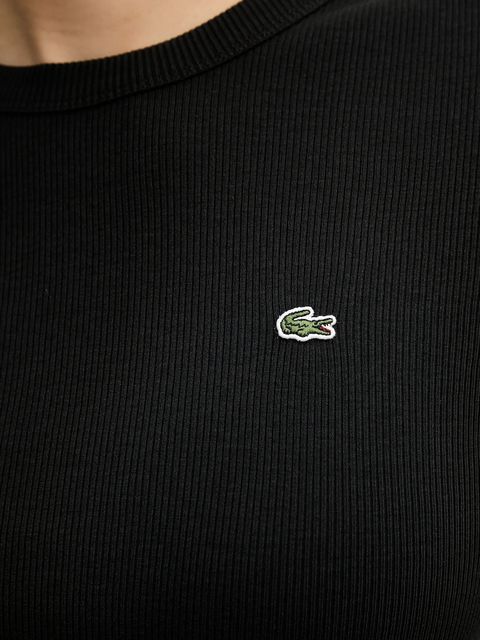 Lacoste longsleeve bawełniany kolor czarny
