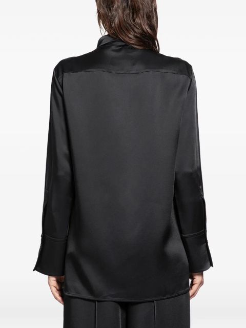 Jil Sander 132 tie-neck satin blouse - Black