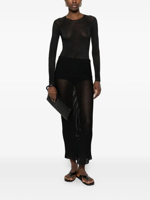 WARDROBE.NYC sheer long-sleeve bodysuit - Black - zdjęcie produktu nr 2