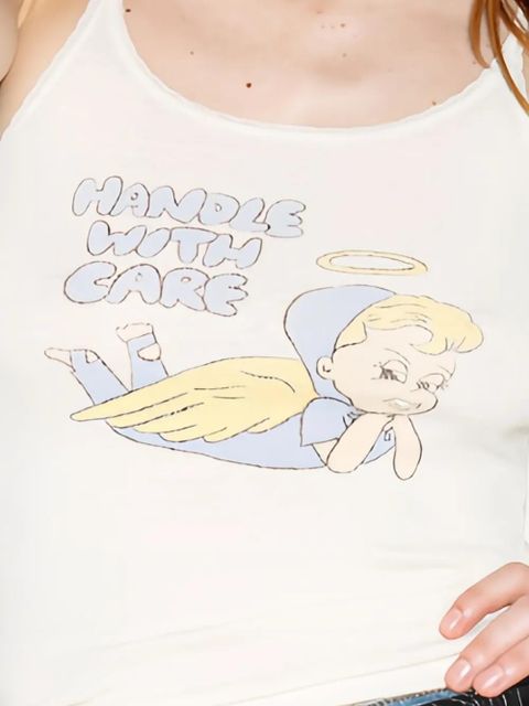 RE/DONE lace-strap tank top - White - zdjęcie produktu nr 2