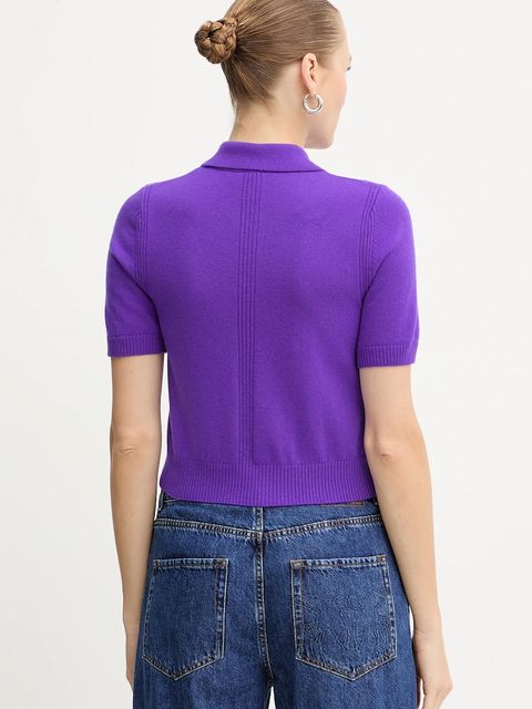 Pinko polo wełniane damskie kolor fioletowy 105450 A2Q9