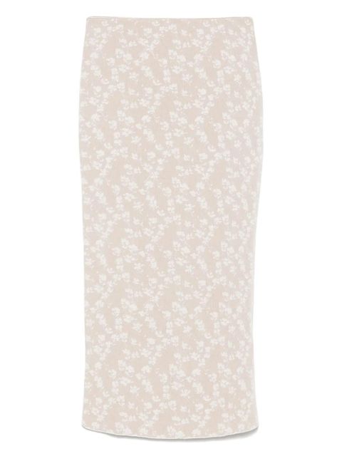 FENDI bloom-jacquard midi skirt - Neutrals - zdjęcie produktu nr 1