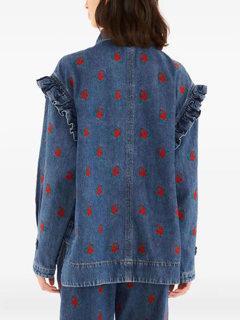 FARM Rio embroidered flowers jacket - Blue - zdjęcie produktu nr 2