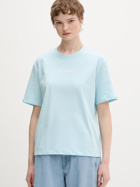 Karl Lagerfeld Jeans t-shirt damski bawełniany - zdjęcie produktu nr 2