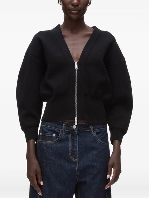 3.1 Phillip Lim V-neck zip-up cardigan - Black - zdjęcie produktu nr 2