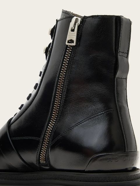 AllSaints workery skórzane Astrid Boot damskie kolor czarny na platformie W029FC