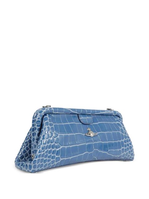 Vivienne Westwood Jane croc-effect shoulder bag - Blue
