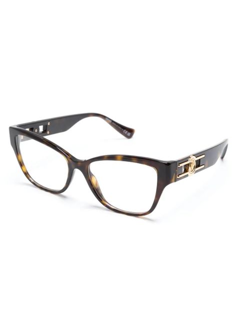 Versace Eyewear logo-plaque cat eye-frame glasses - Brown - zdjęcie produktu nr 2
