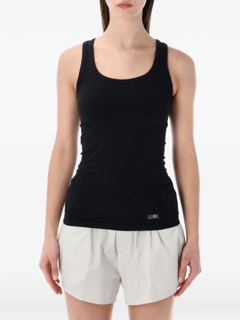 MM6 Maison Margiela ribbed tank top - Black - zdjęcie produktu nr 1