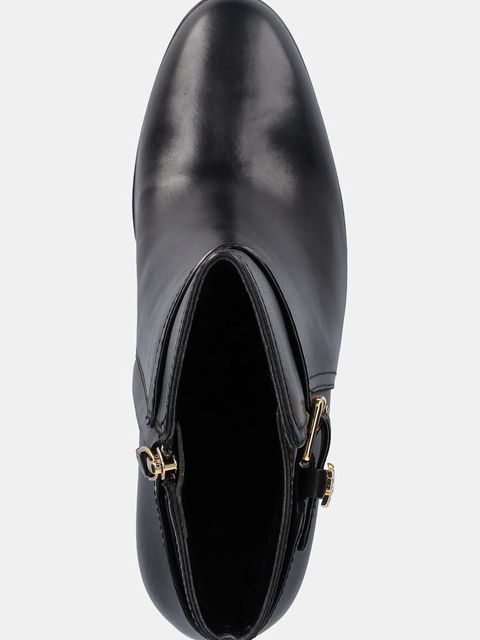 Lauren Ralph Lauren botki skórzane Brke Bt Hl 2 damskie kolor czarny na słupku 802974474001