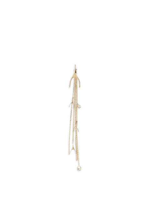 Alexander McQueen Wishbone crystal-embellished drop earrings - Gold
