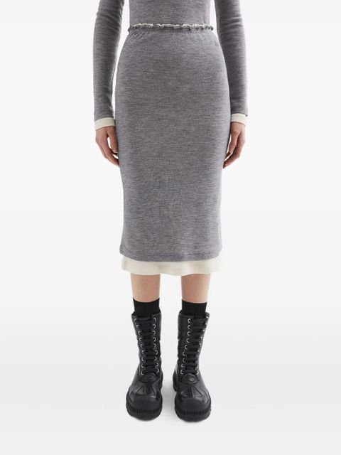Jil Sander lightweight wool layered skirt - 924