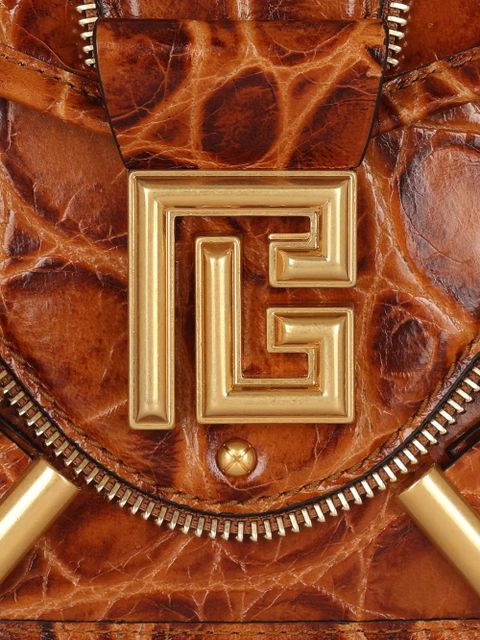 Balmain Blaze crocodile-embossed shoulder bag - Brown - zdjęcie produktu nr 2