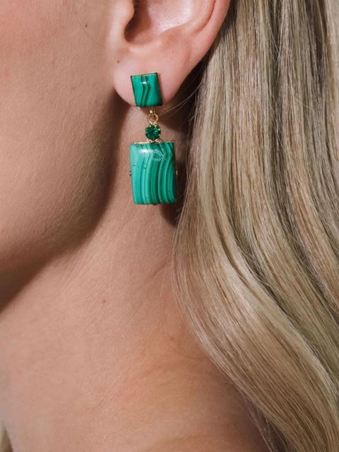 Jennifer Behr Joliel rectangular-stone earrings - Gold - zdjęcie produktu nr 2