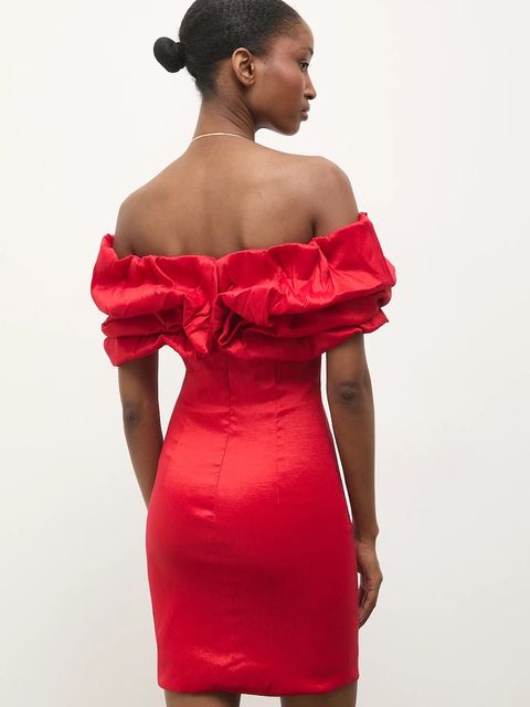 Answear.LAB sukienka kolor czerwony mini dopasowana