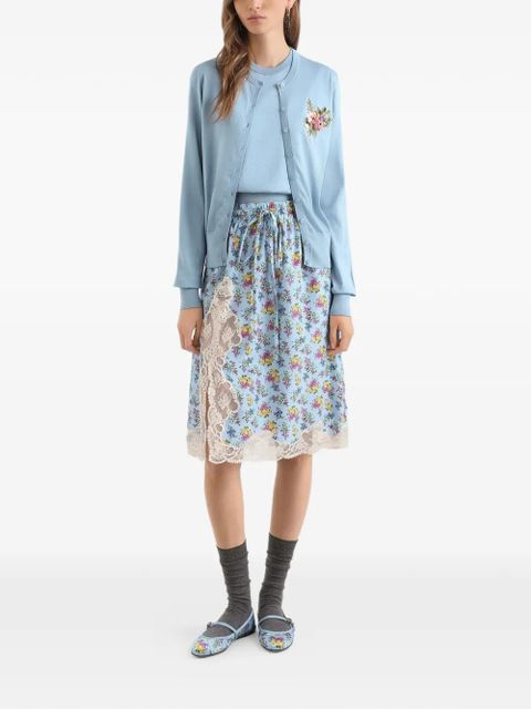 Dolce & Gabbana floral-print lace midi skirt - Blue - zdjęcie produktu nr 2