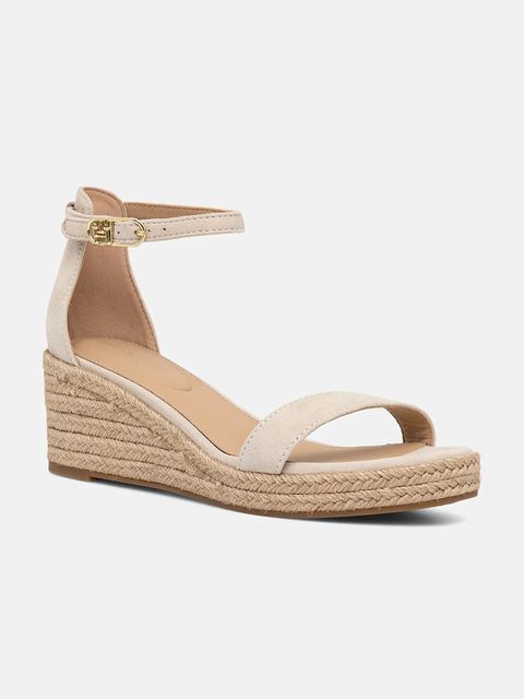 Tommy Hilfiger sandały zamszowe SUEDE ANKLE MID WEDGE ESPADRILLE - zdjęcie produktu nr 2