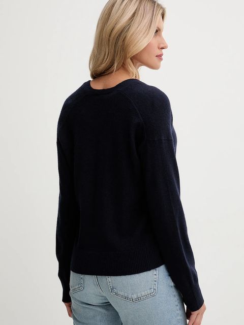 United Colors of Benetton kardigan z dodatkiem wełny damski kolor granatowy lekki 102HD6052