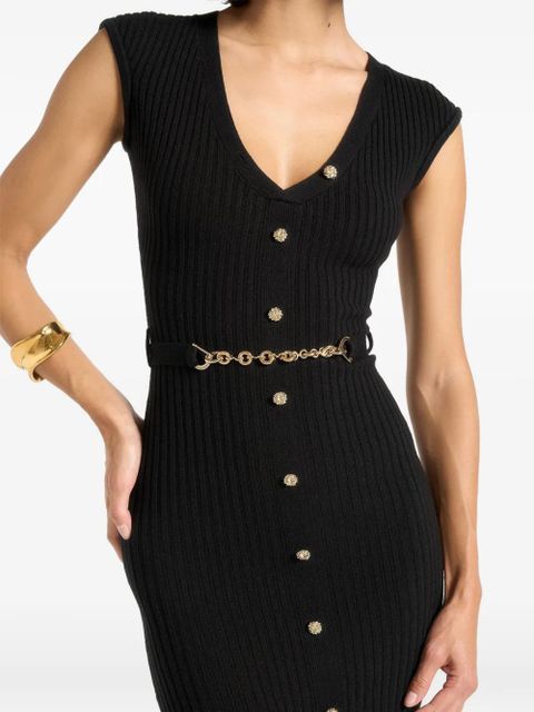 Manière De Voir Helene belted knitted dress - Black