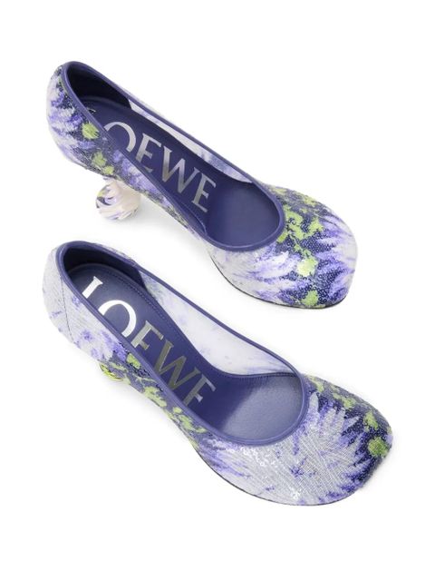 LOEWE Toy pump in sequins 90mm - Purple - zdjęcie produktu nr 2