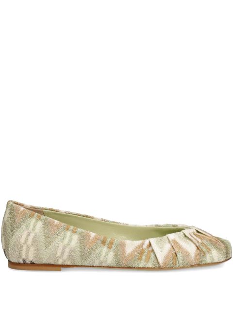Missoni pleated-front ballerinas - Green - zdjęcie produktu nr 1