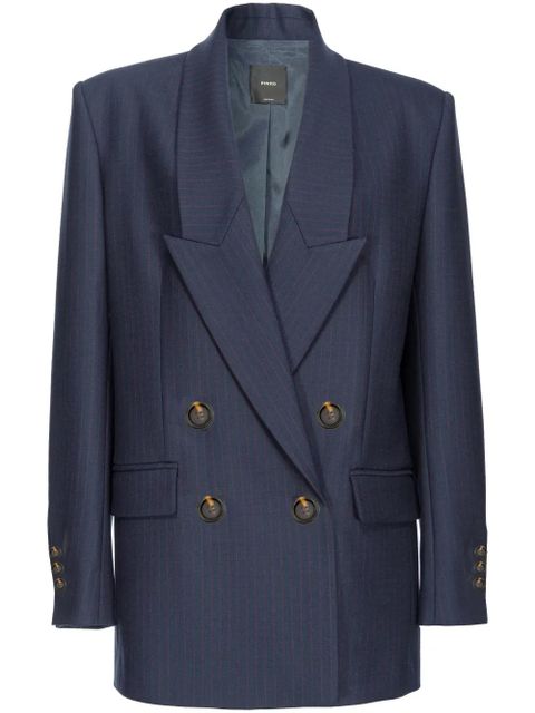 PINKO pinstripe double-breasted blazer - Blue