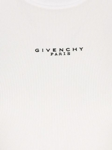 Givenchy logo ribbed tank top - White