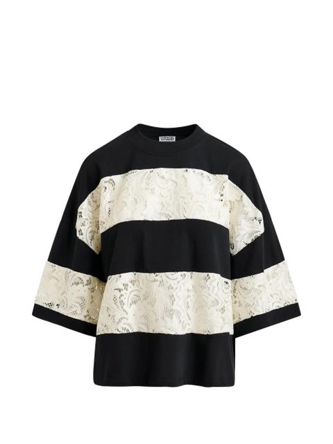 Essentiel Antwerp lace-striped T-shirt - Black - zdjęcie produktu nr 1