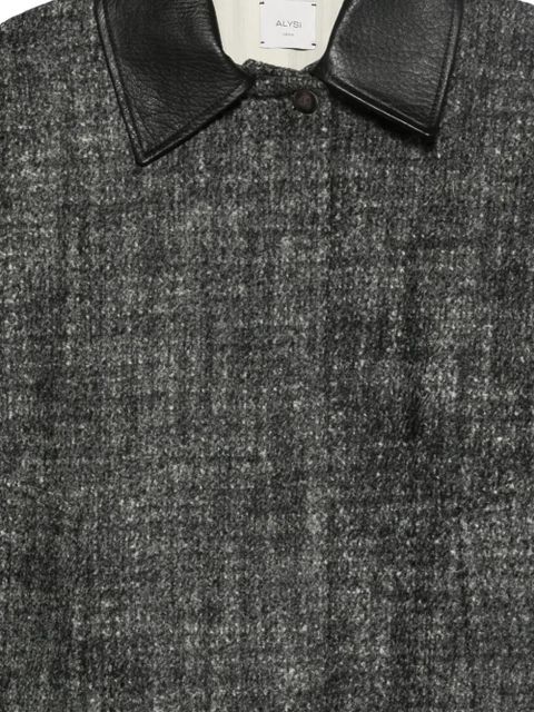 Alysi contrast-collar coat - Grey