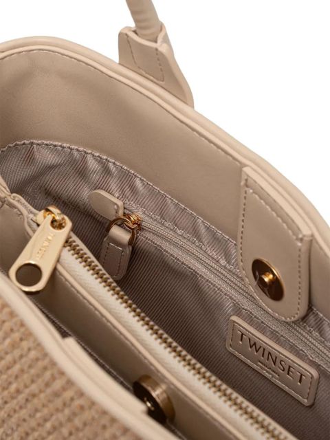 TWINSET raffia tote bag - Neutrals