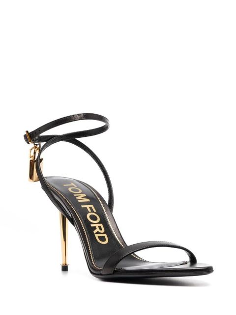 TOM FORD Padlock 85mm leather sandals - Black