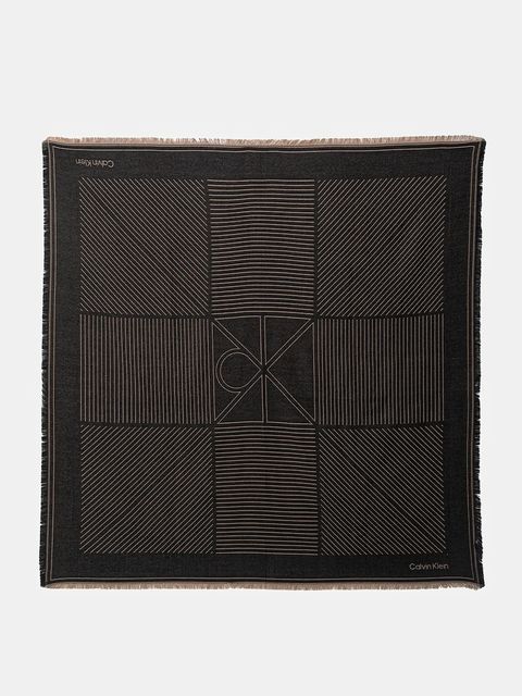 Calvin Klein chusta damska kolor czarny wzorzysta LV04F8073G - zdjęcie produktu nr 1