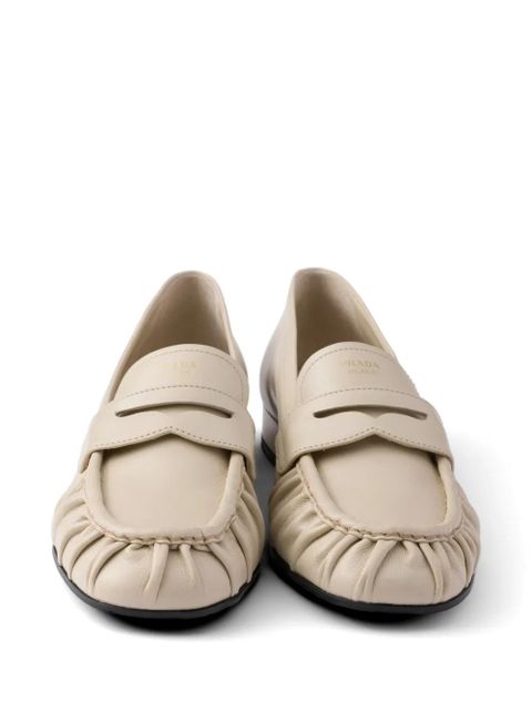 Prada leather loafers - Neutrals