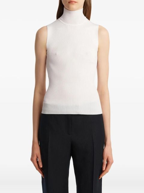 KHAITE ribbed roll-neck benita top - White