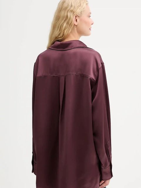 ISABELLE BLANCHE koszula damska kolor bordowy relaxed z kołnierzykiem klasycznym IS25FW-C059-T008 - zdjęcie produktu nr 2