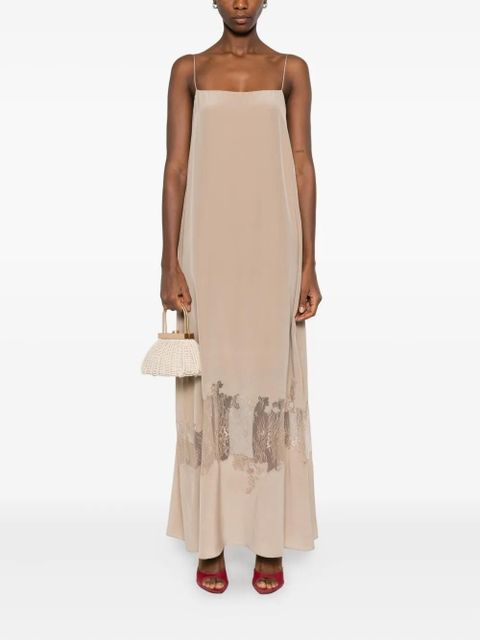 STAUD lace-trimmed slip dress - Neutrals