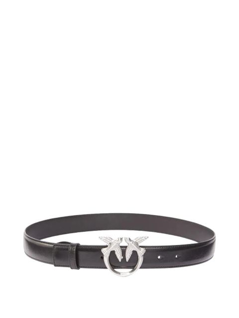 PINKO Love Berry bird-embellished leather belt - Black - zdjęcie produktu nr 1