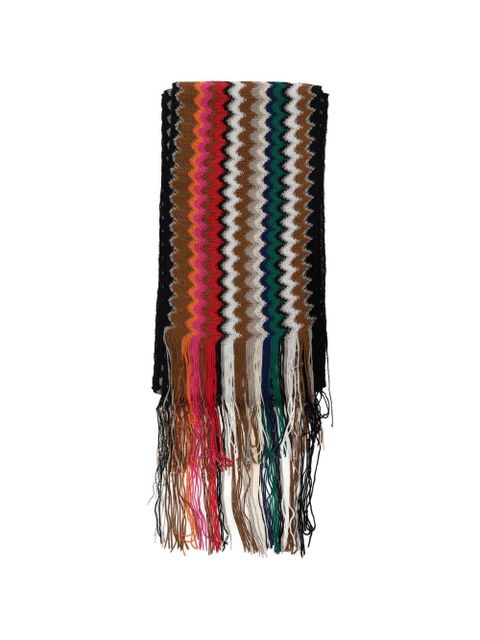 Missoni chevron fringed scarf - Brown - zdjęcie produktu nr 1