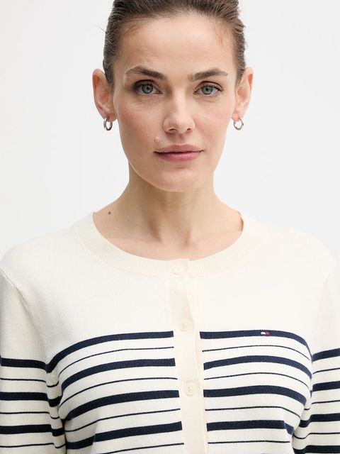 Tommy Hilfiger kardigan damski kolor beżowy lekki WW0WW42370